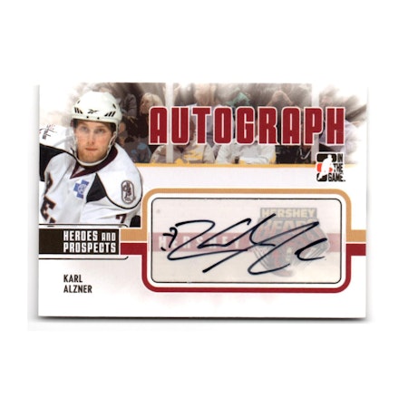 2009-10 ITG Heroes and Prospects Autographs #AKA Karl Alzner (50-X82-CAPITALS)