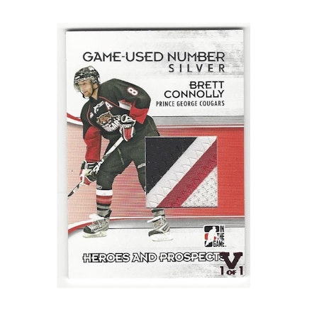 2009-10 ITG Heroes and Prospects Game Used Numbers Silver #M27 Brett Connolly (150-X75-OTHERS)