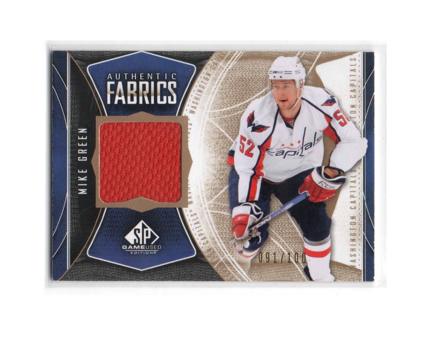 2009-10 SP Game Used Authentic Fabrics Gold #AFGR Mike Green (40-X252-CAPITALS)
