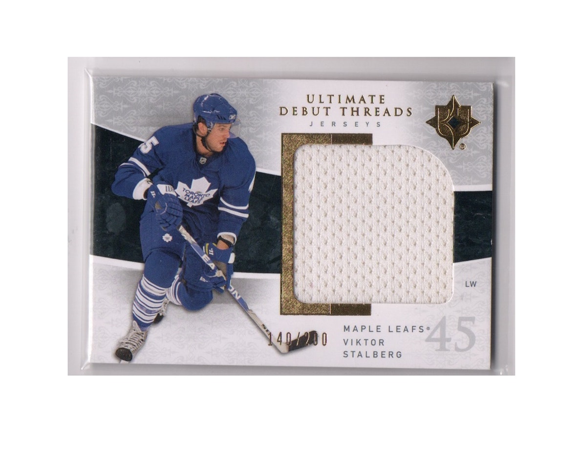 2009-10 Ultimate Collection Debut Threads #UDTVS Viktor Stalberg (30-X230-GAMEUSED-SERIAL-RC-MAPLE LEAFS)