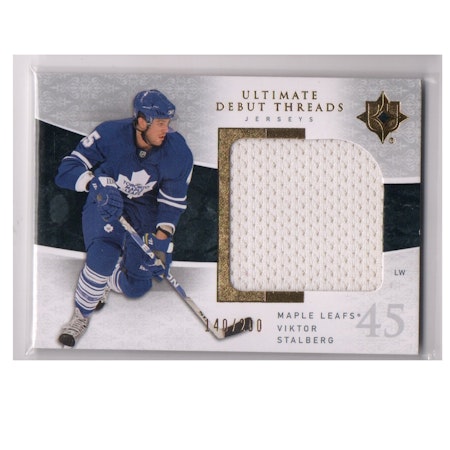 2009-10 Ultimate Collection Debut Threads #UDTVS Viktor Stalberg (30-X230-GAMEUSED-SERIAL-RC-MAPLE LEAFS)