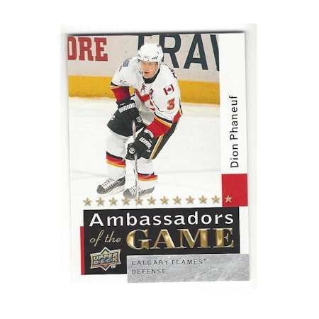 2009-10 Upper Deck Ambassadors of the Game #AG34 Dion Phaneuf (25-X118-FLAMES)
