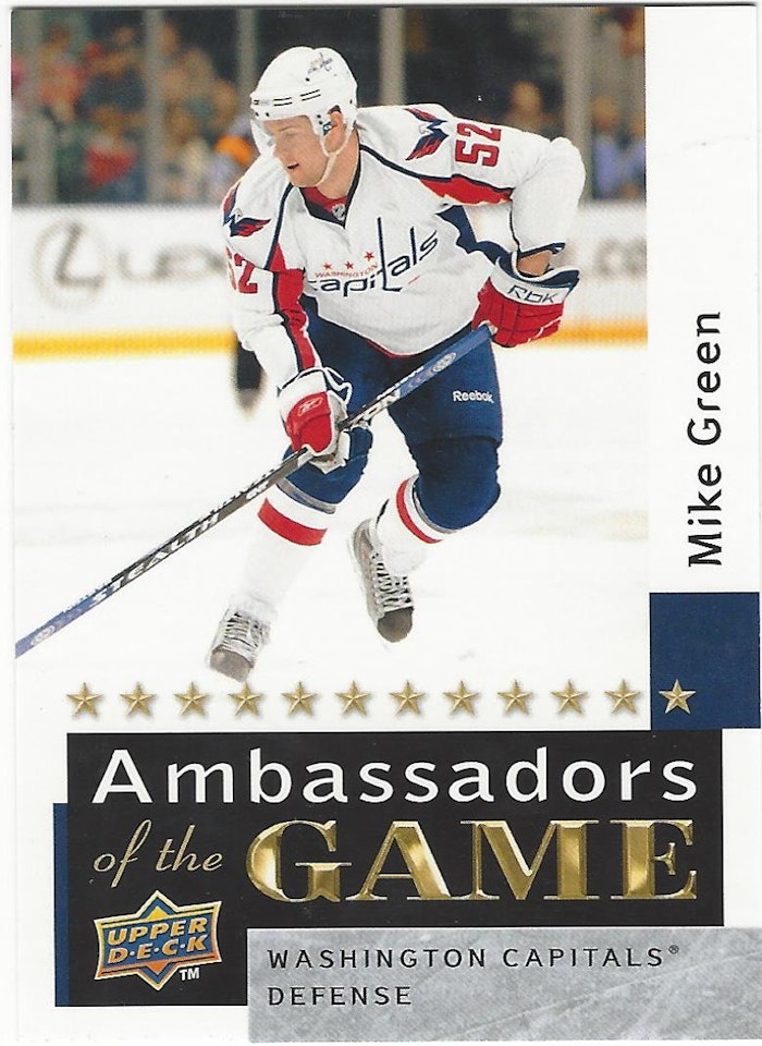 2009-10 Upper Deck Ambassadors of the Game #AG50 Mike Green (15-X40-CAPITALS)