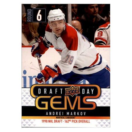 2009-10 Upper Deck Draft Day Gems #GEM4 Andrei Markov (10-X192-CANADIENS)