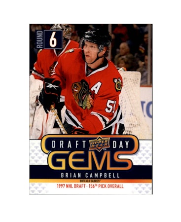 2009-10 Upper Deck Draft Day Gems #GEM27 Brian Campbell (10-X119-BLACKHAWKS)