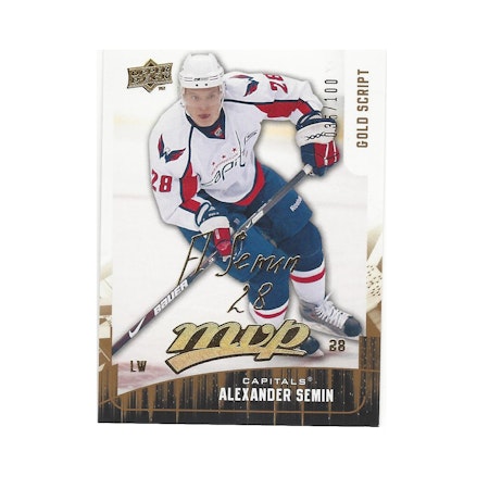 2009-10 Upper Deck MVP Gold Script #3 Alexander Semin (25-X36-CAPITALS)