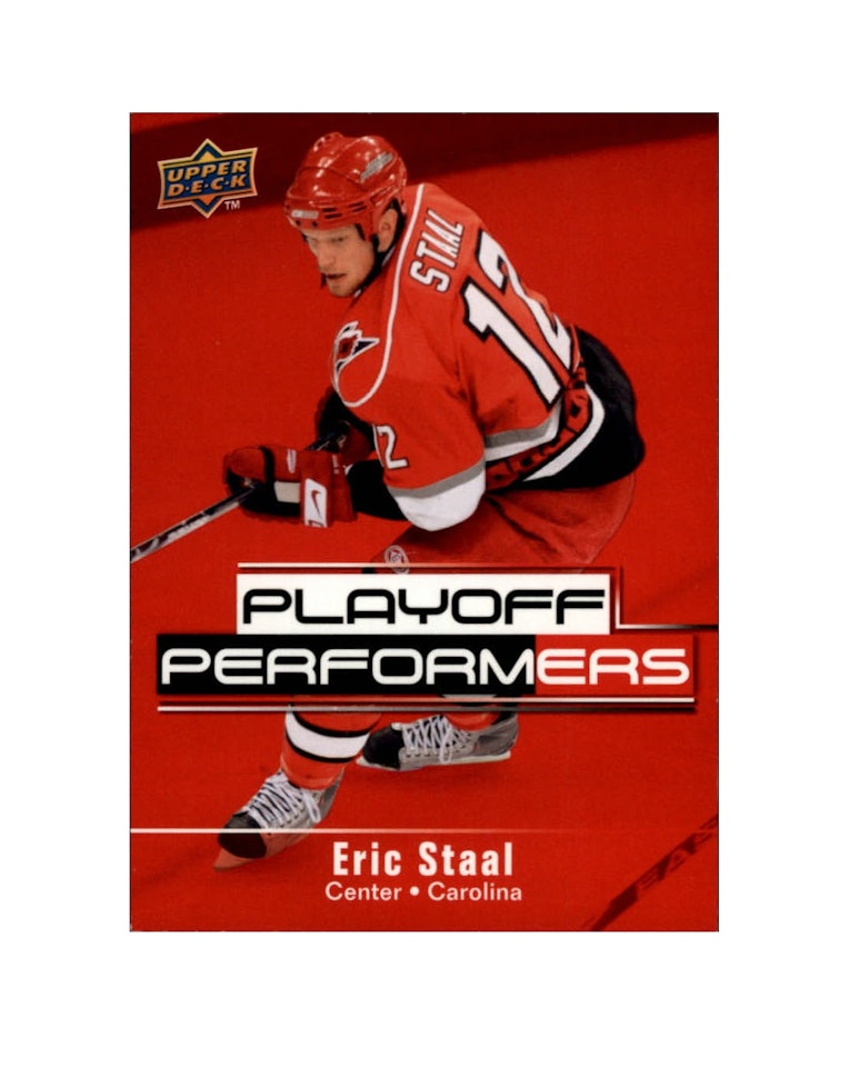 2009-10 Upper Deck Playoff Performers #PP16 Eric Staal (10-X188-HURRICANES)