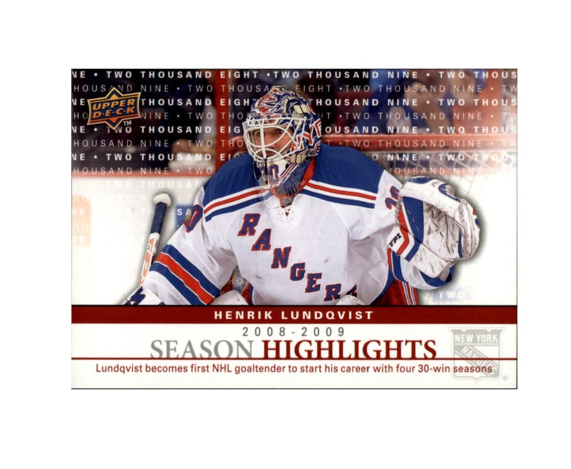2009-10 Upper Deck Season Highlights #SH5 Henrik Lundqvist (10-X193-RANGERS)
