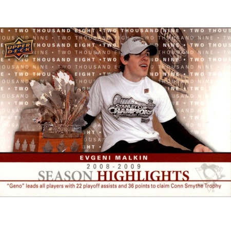 2009-10 Upper Deck Season Highlights #SH6 Evgeni Malkin (12-X188-PENGUINS) (2)