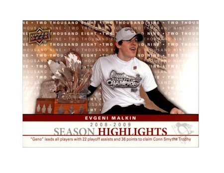 2009-10 Upper Deck Season Highlights #SH6 Evgeni Malkin (12-X188-PENGUINS)