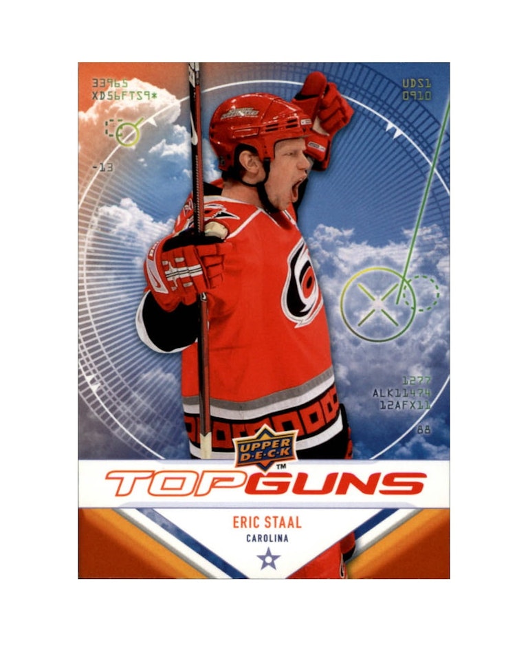 2009-10 Upper Deck Top Guns #TG4 Eric Staal (10-X188-HURRICANES)