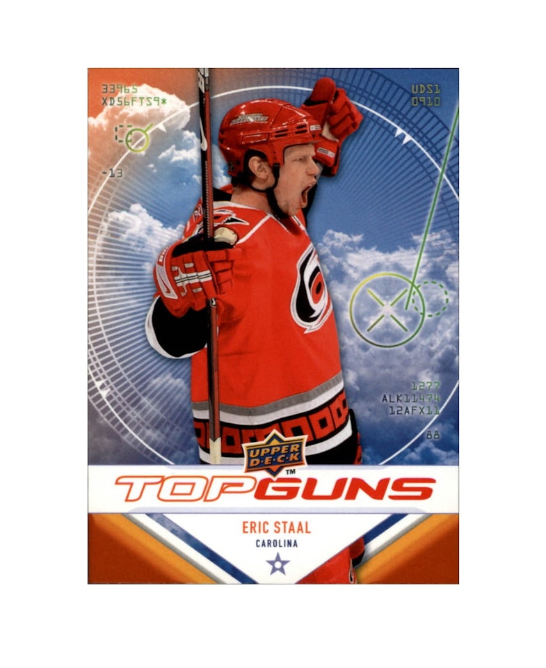2009-10 Upper Deck Top Guns #TG4 Eric Staal (10-X189-HURRICANES)