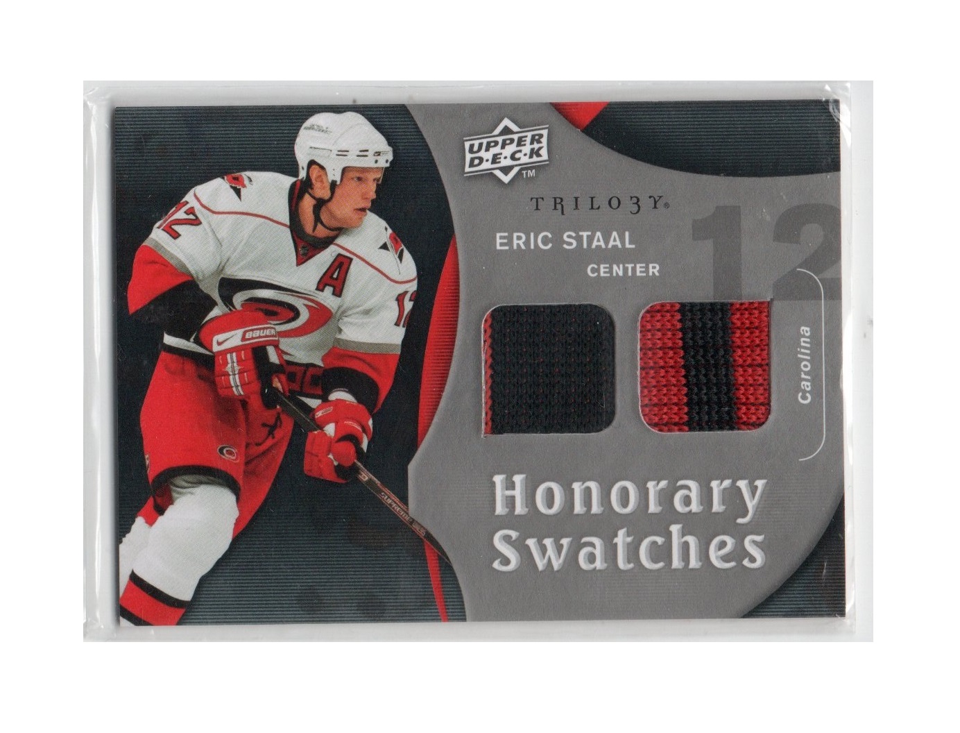 2009-10 Upper Deck Trilogy Honorary Swatches #HSES Eric Staal (40-X26-HURRICANES)