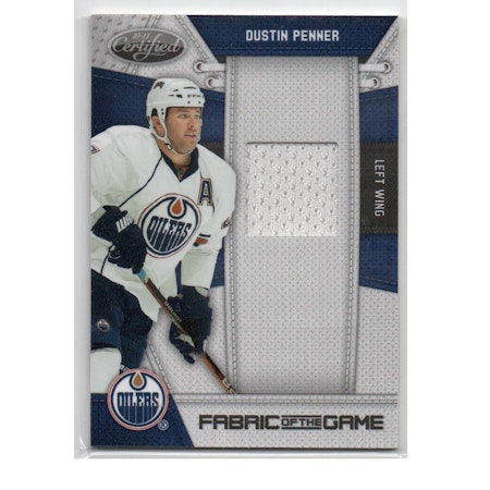 2010-11 Certified Fabric of the Game #DUP Dustin Penner (20-X235-GAMEUSED-SERIAL-OILERS)
