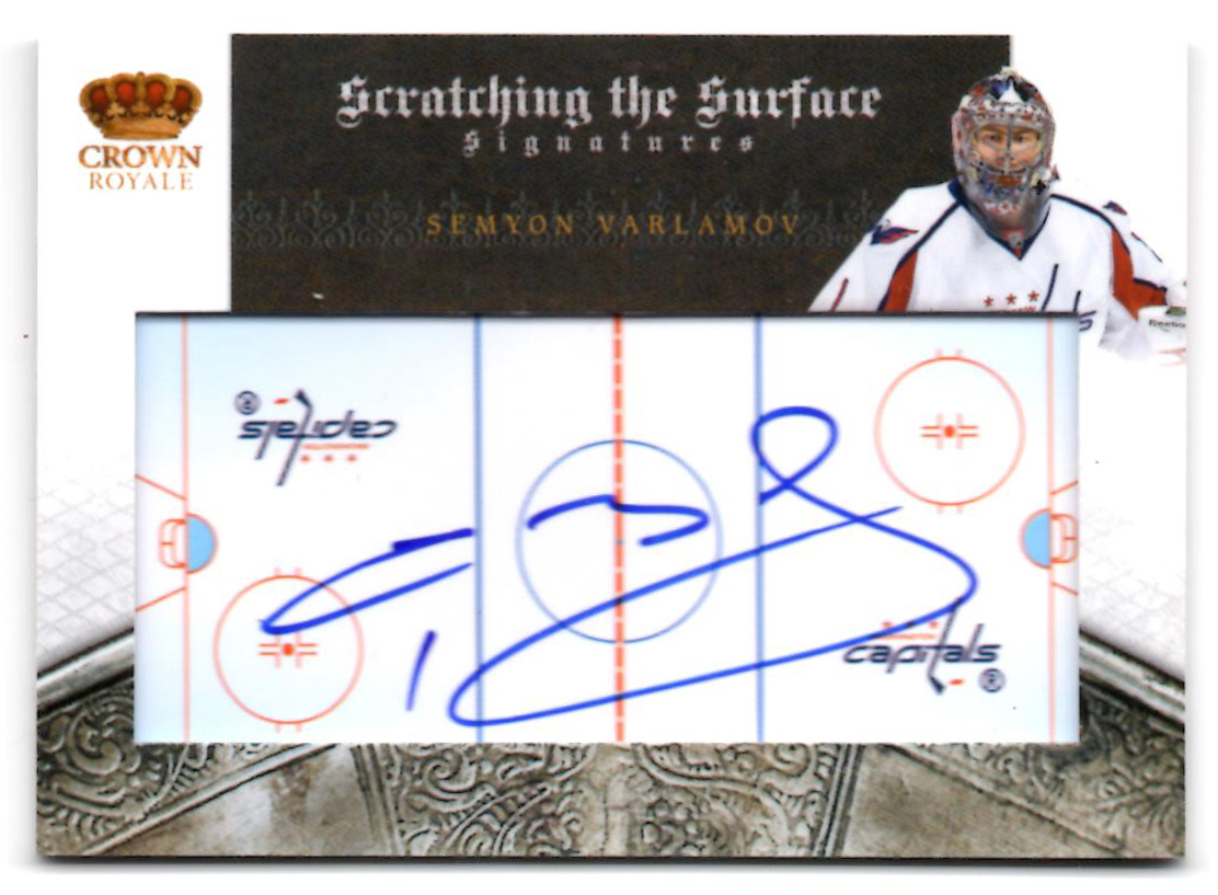 2010-11 Crown Royale Scratching the Surface Signatures #89 Semyon Varlamov (100-X92-CAPITALS)