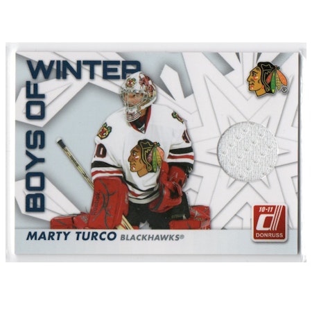 2010-11 Donruss Boys of Winter Threads #27 Marty Turco (30-X157-BLACKHAWKS)