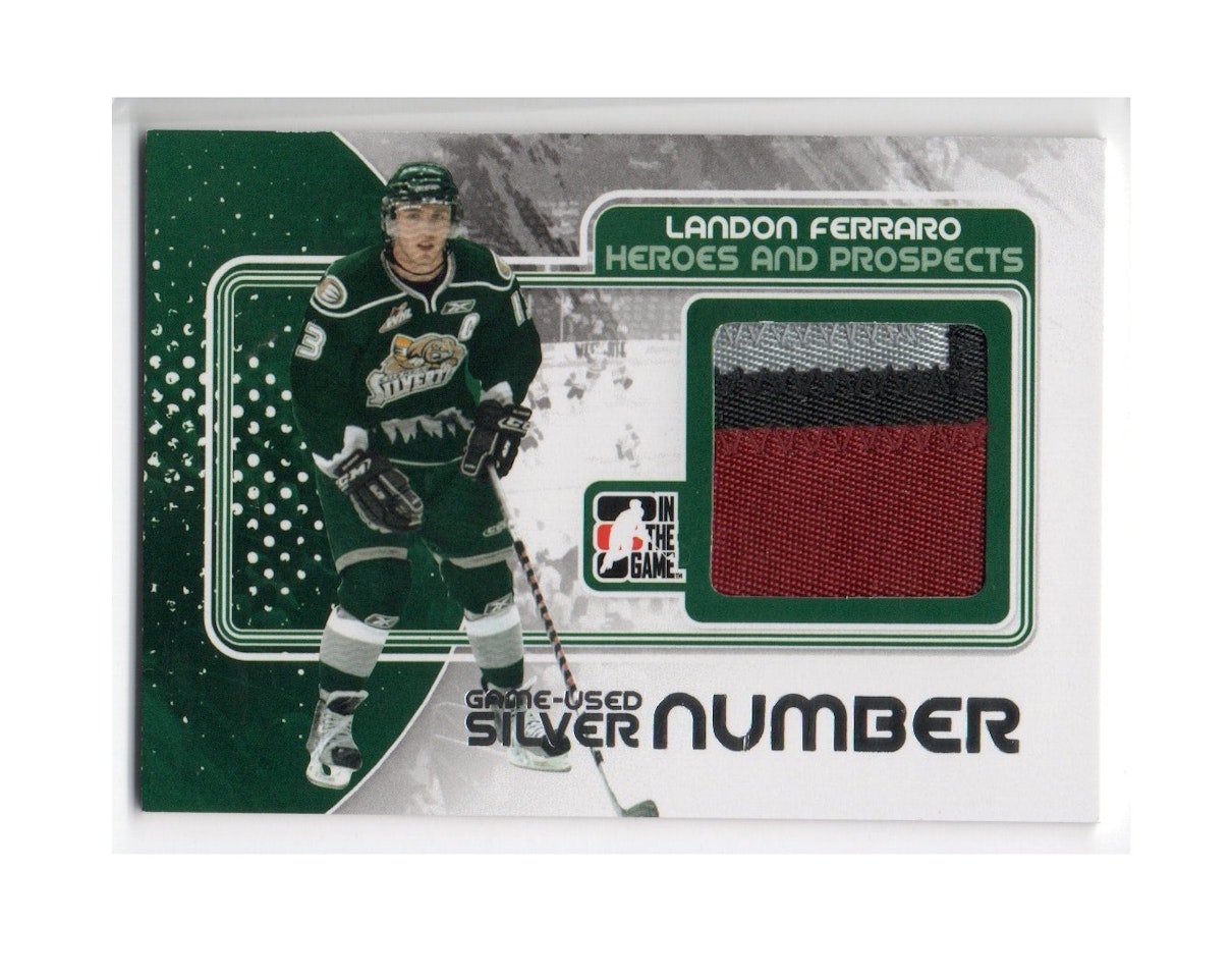 2010-11 ITG Heroes and Prospects Game Used Numbers Silver #M27 Landon Ferraro (100-X148-OTHERS)