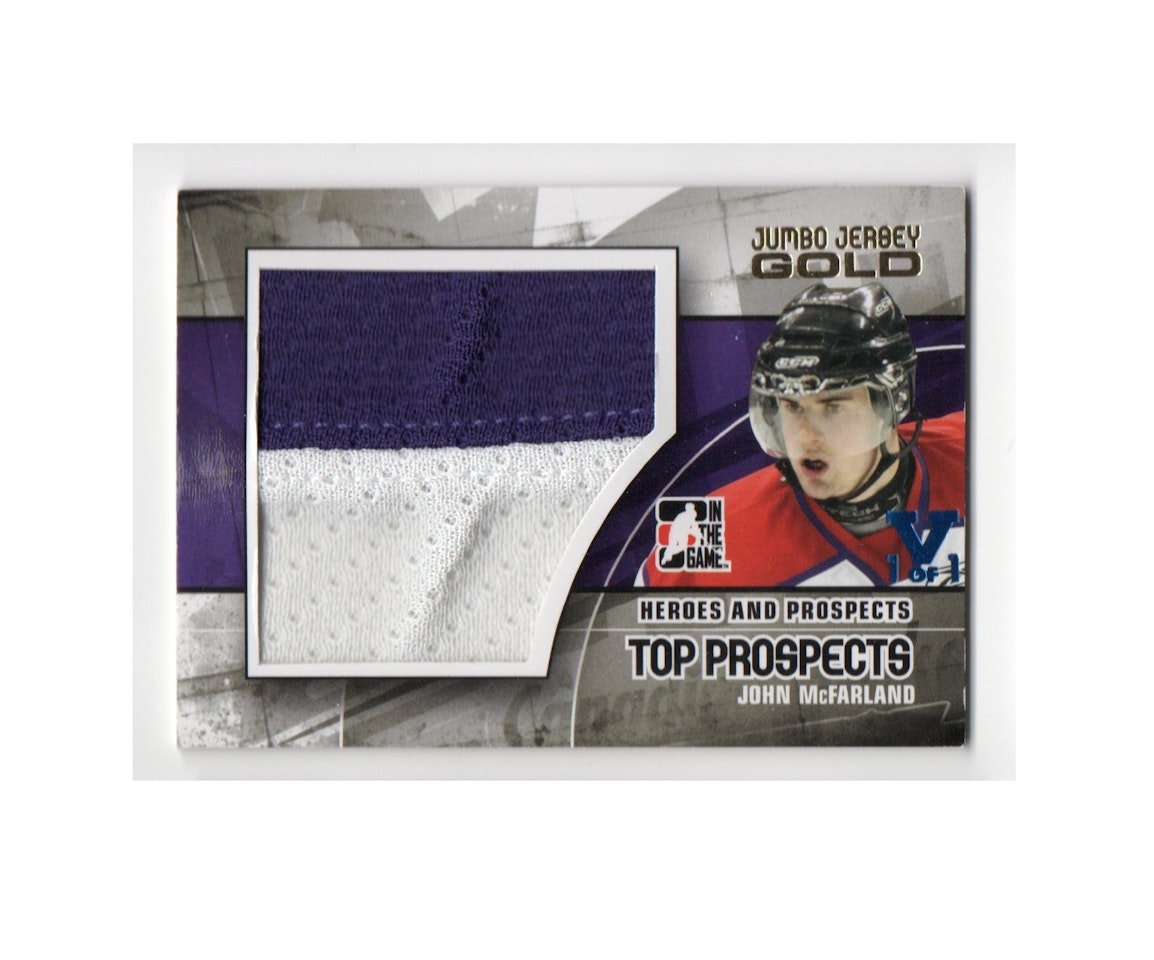 2010-11 ITG Heroes and Prospects Top Prospects Game Used Jerseys Gold #JM09 John McFarland (50-X122-OTHERS)