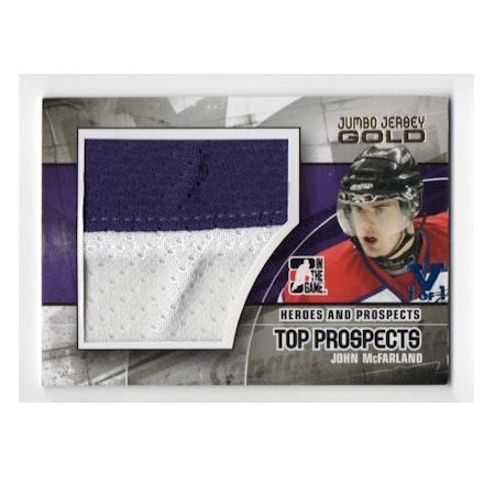 2010-11 ITG Heroes and Prospects Top Prospects Game Used Jerseys Gold #JM09 John McFarland (50-X122-OTHERS)