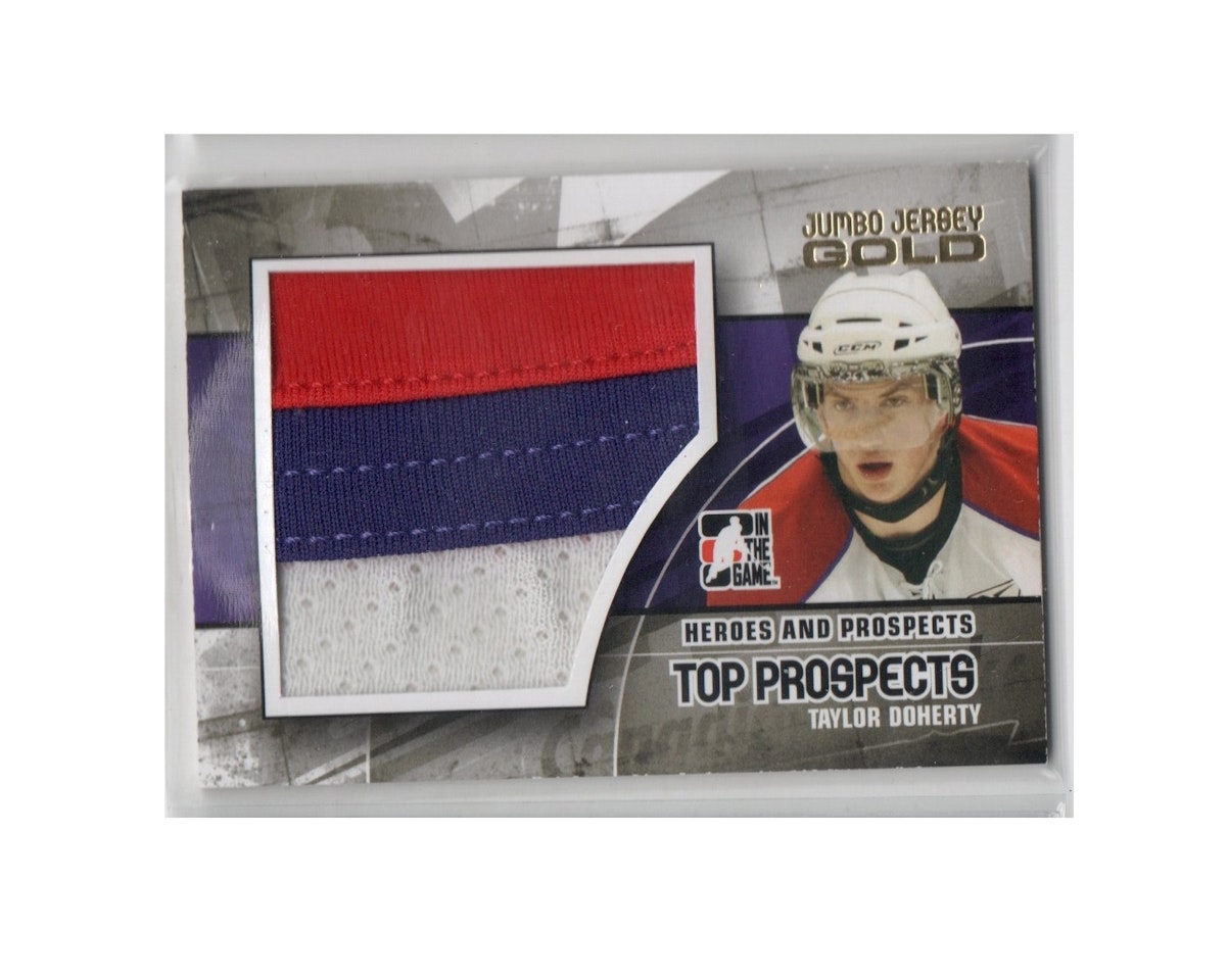 2010-11 ITG Heroes and Prospects Top Prospects Game Used Jerseys Gold #JM23 Taylor Doherty (60-X220-OTHER)