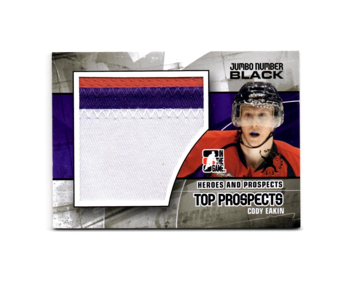 2010-11 ITG Heroes and Prospects Top Prospects Game Used Numbers Black Spring Expo #JM04 Cody Eakin (150-X87-CAPITALS)