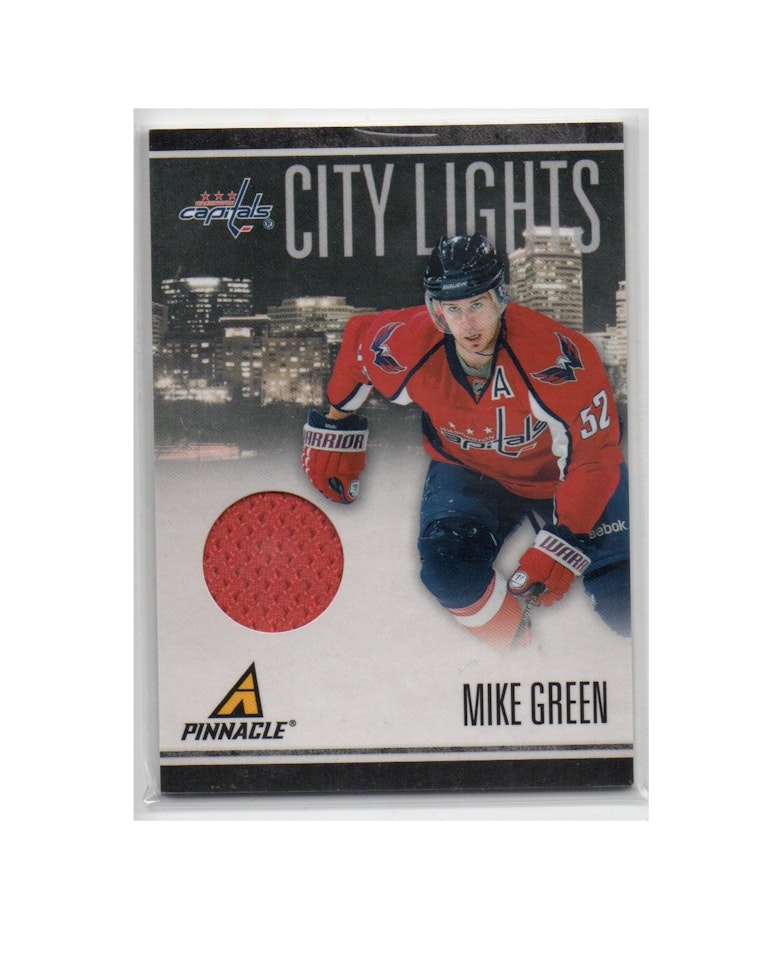 2010-11 Pinnacle City Lights Materials #28 Mike Green (25-X224-GAMEUSED-SERIAL-CAPITALS)