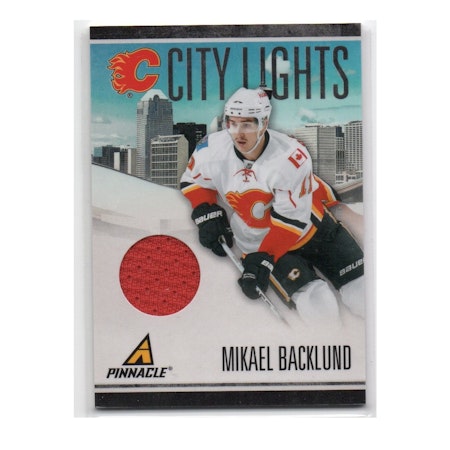 2010-11 Pinnacle City Lights Materials #45 Mikael Backlund (25-X225-GAMEUSED-FLAMES)