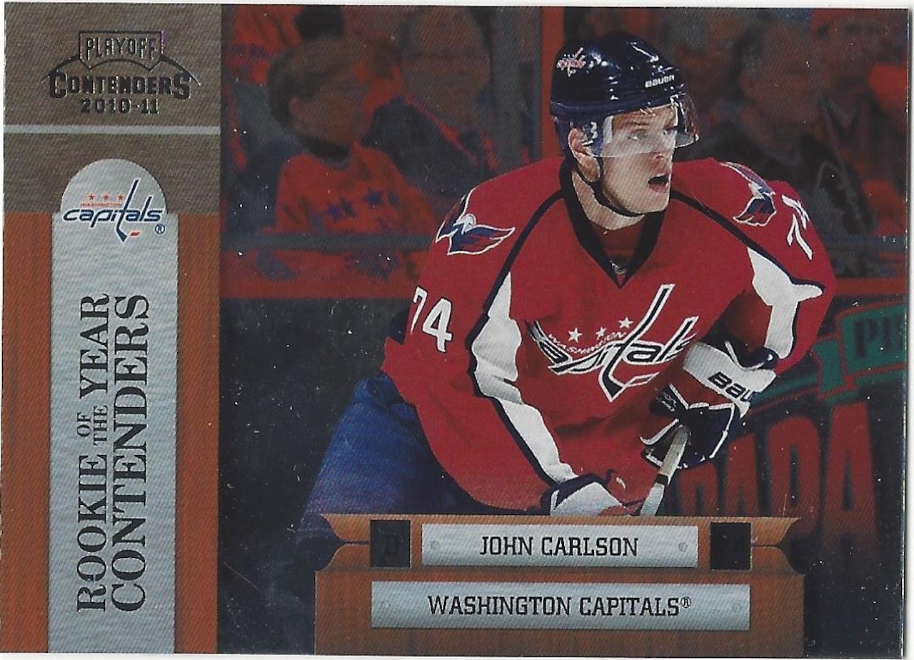 2010-11 Playoff Contenders Rookie of the Year Contenders #7 John Carlson (12-34x1-CAPITALS)