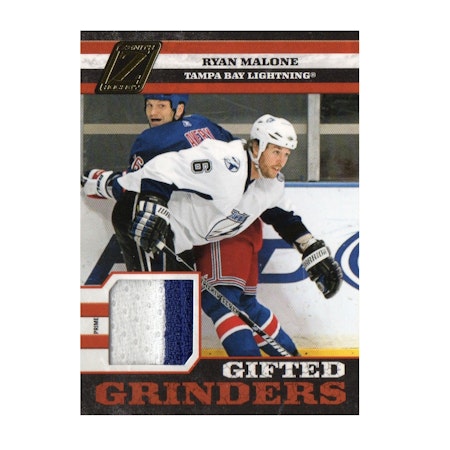 2010-11 Zenith Gifted Grinders Scraps Jerseys Prime #13 Ryan Malone (50-X84-LIGHTNING)