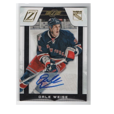 2010-11 Zenith Rookie Parallel Gold #160 Dale Weise AU (100-X29-RANGERS)