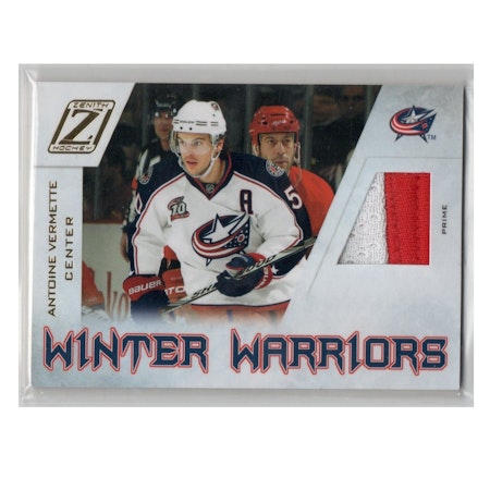 2010-11 Zenith Winter Warriors Materials Prime #AV Antoine Vermette (40-X62-BLUEJACKETS)