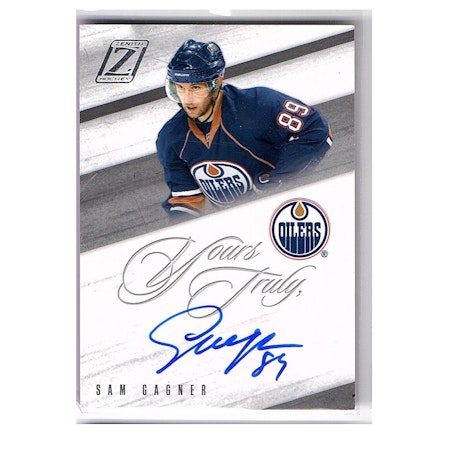 2010-11 Zenith Yours Truly Autographs #SA Sam Gagner Upd. (50-X29-OILERS)
