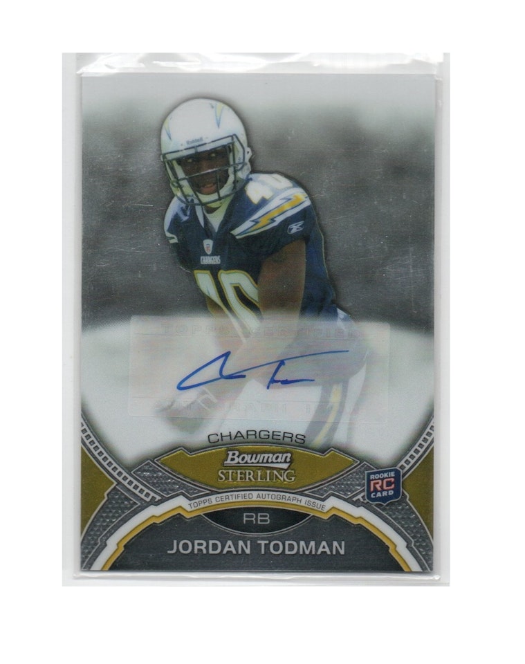 2011 Bowman Sterling #BSAJT Jordan Todman AU (30-X23-NFLCHARGERS)