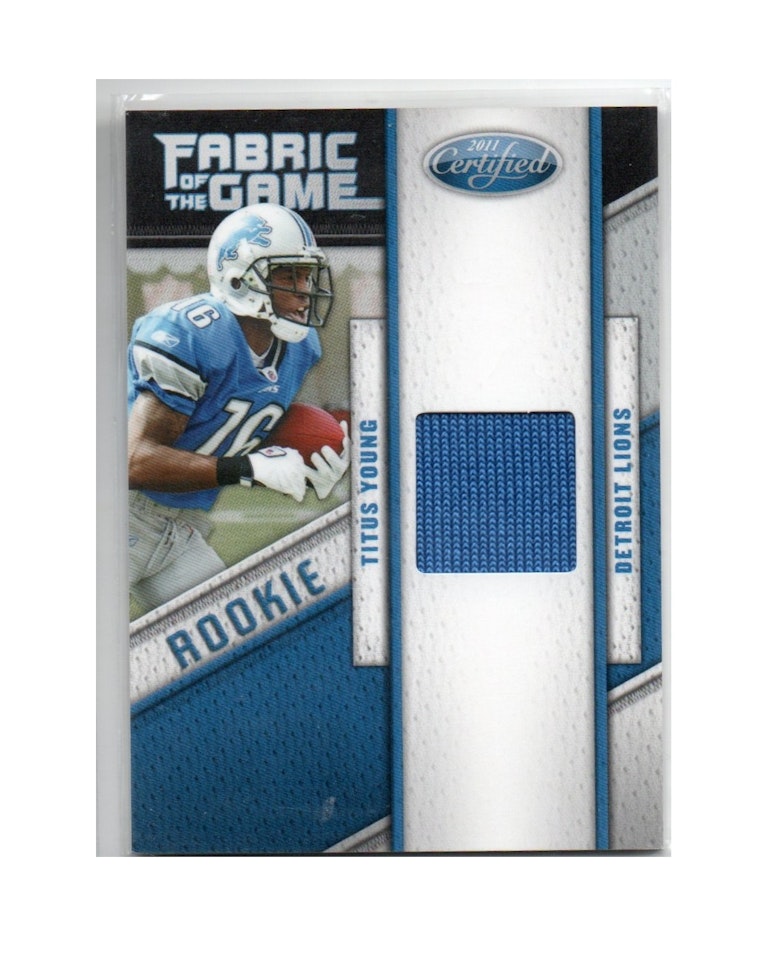 2011 Certified Rookie Fabric of the Game #21 Titus Young (30-C4-NFLLIONS)