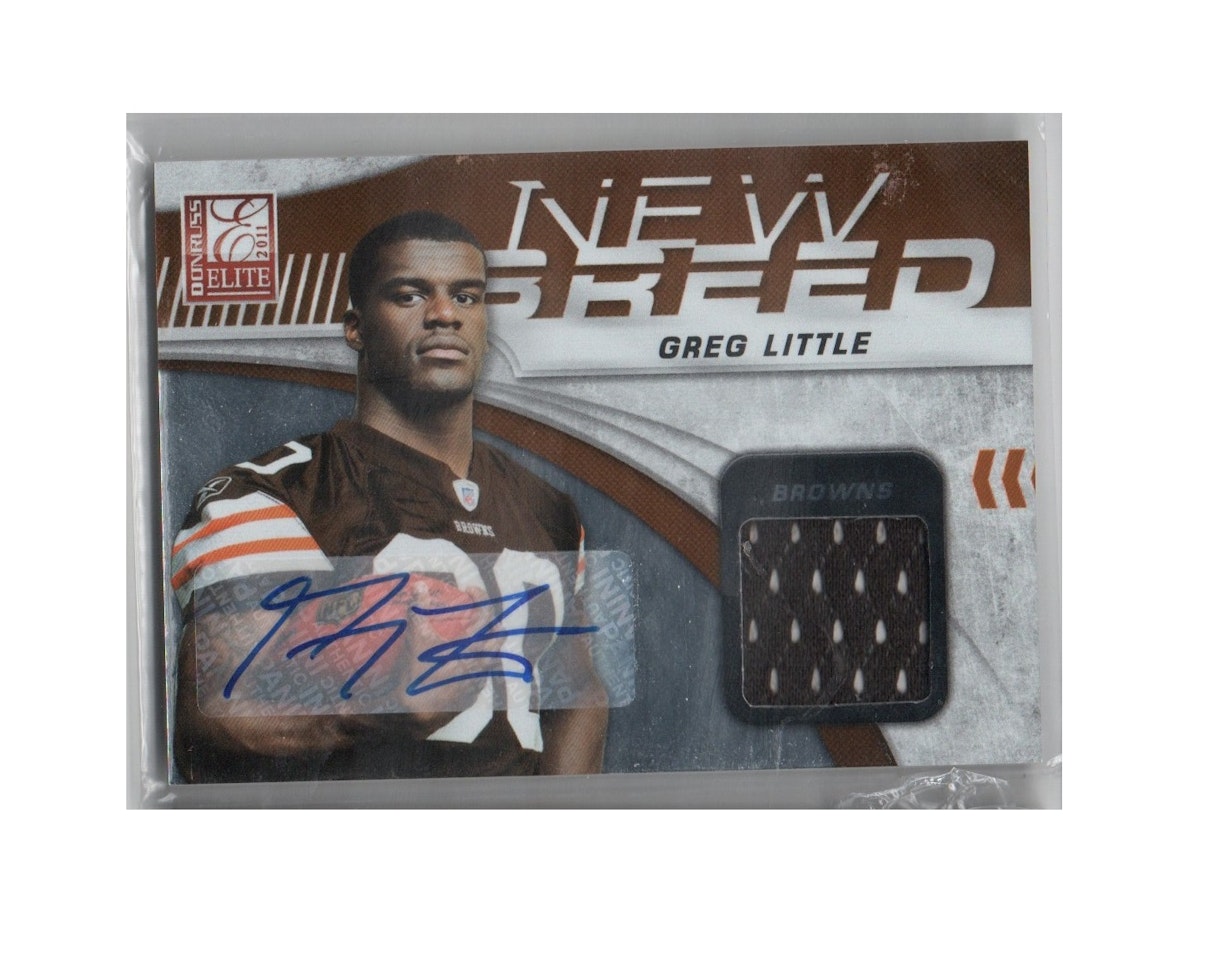2011 Donruss Elite New Breed Jersey Autographs #13 Greg Little (50-X246-NFLBROWNS)