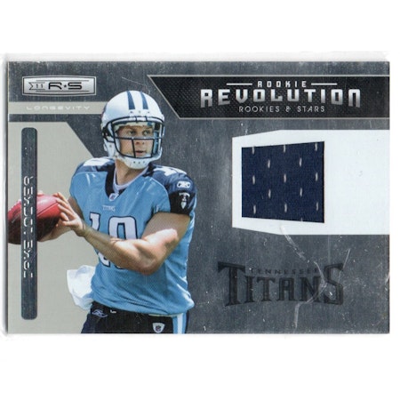 2011 Rookies and Stars Longevity Rookie Revolution Materials #14 Jake Locker (30-164x4-NFLTITANS)