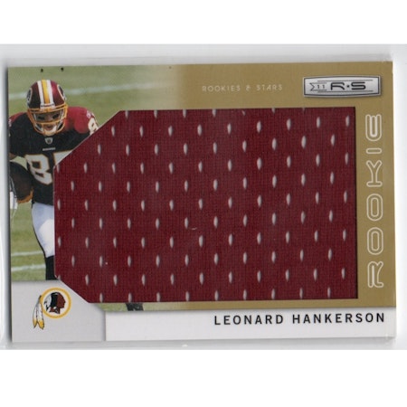 2011 Rookies and Stars Rookie Jersey Jumbo Swatch Gold #254 Leonard Hankerson (40-X245-NFLREDSKINS)