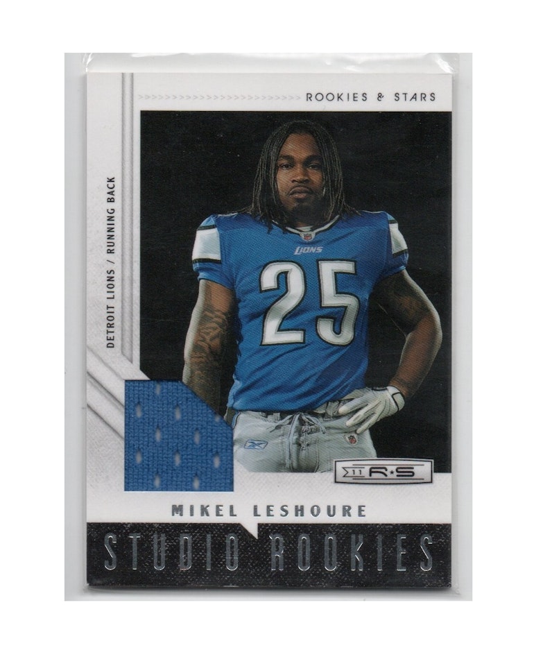 2011 Rookies and Stars Studio Rookies Materials #25 Mikel Leshoure (30-X223-NFLLIONS)