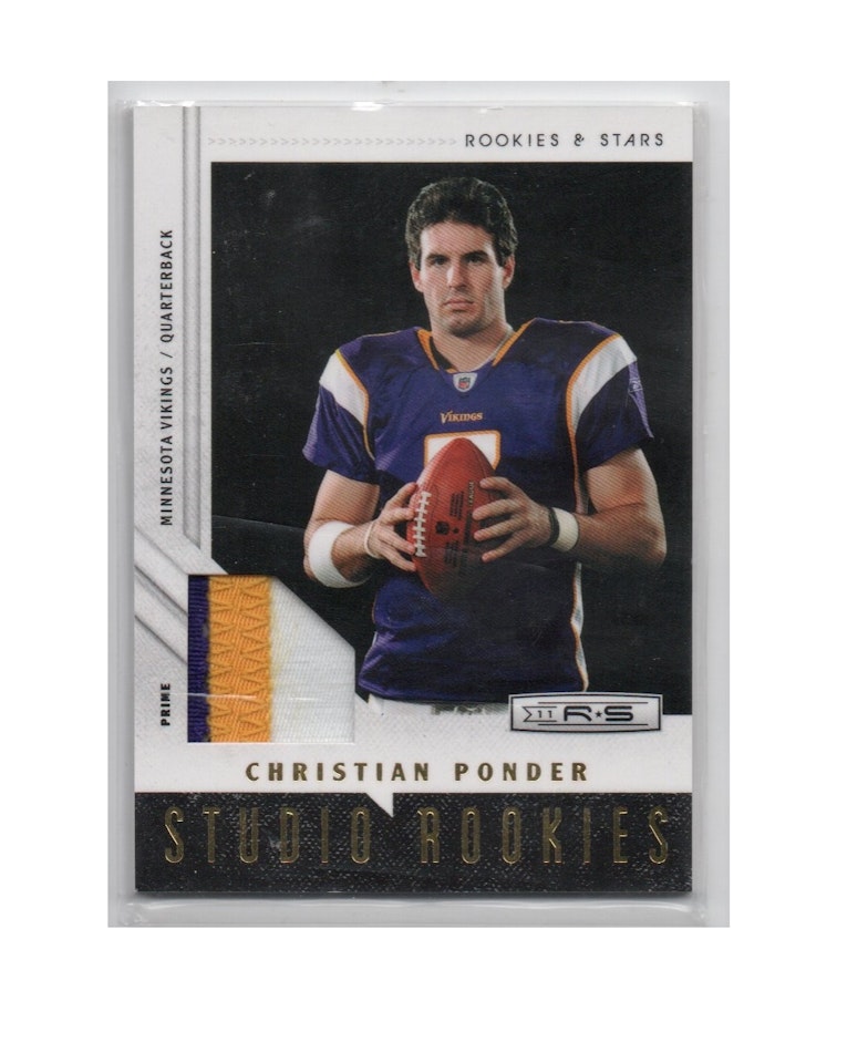 2011 Rookies and Stars Studio Rookies Materials Prime #30 Christian Ponder (40-X258-NFLVIKINGS)
