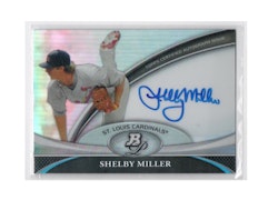 2011 Bowman Platinum Prospect Autograph Refractors #SM Shelby Miller (40-X254-MLBCARDINALS)