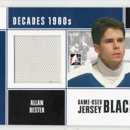 2010-11 ITG Decades 1980s Game Used Jerseys Black #M02 Allan Bester (40-X336-MAPLE LEAFS)