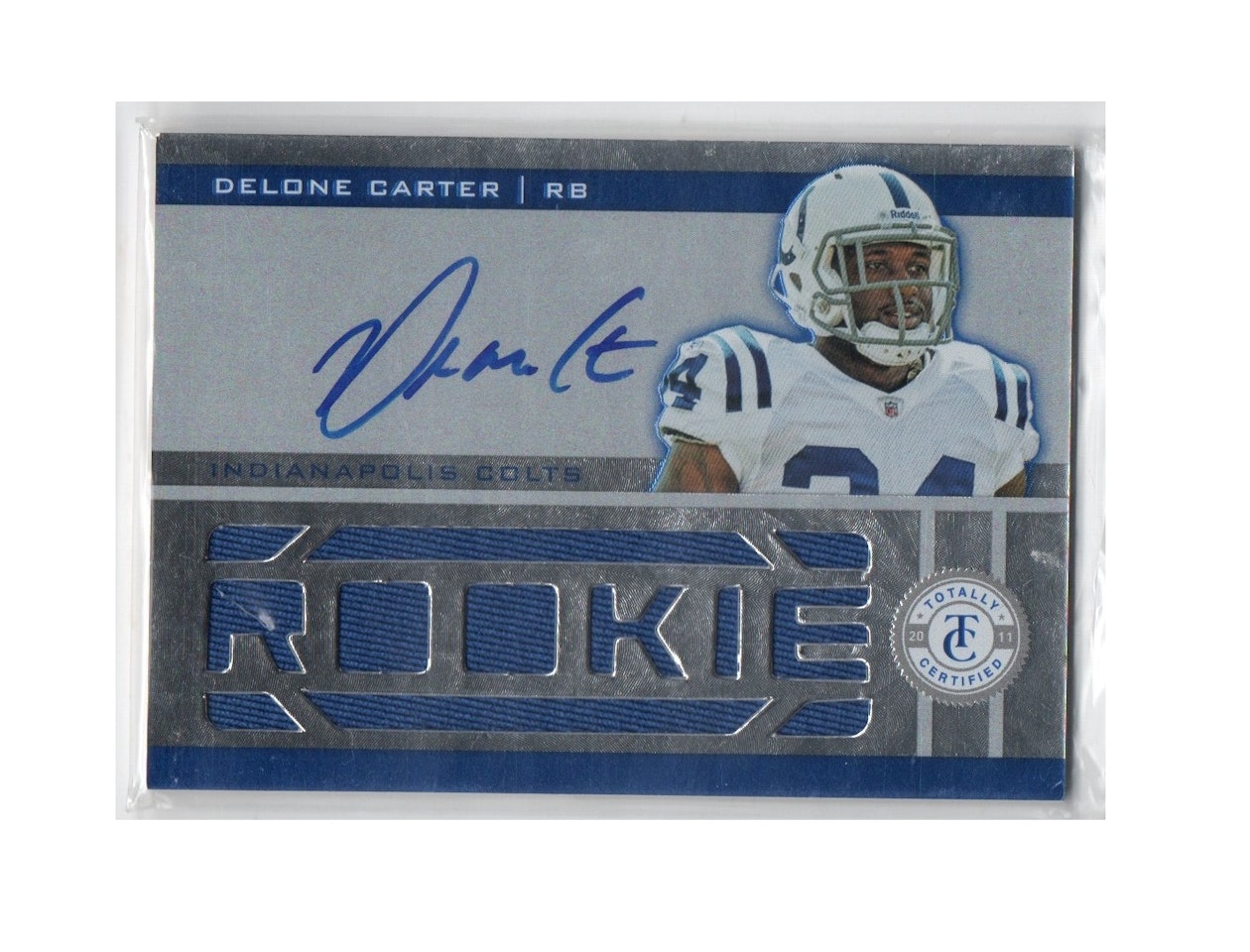 2011 Totally Certified #212 Delone Carter JSY AU499 RC (30-X241-NFLCOLTS)