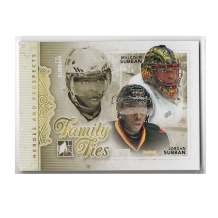 2011-12 ITG Heroes and Prospects Family Ties #FT03 P.K. Subban Malcolm Subban Jordan Subban (30-X189-OTHERS)