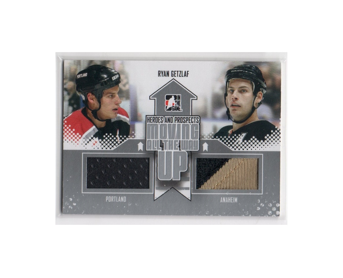 2011-12 ITG Heroes and Prospects Moving All the Way Up Dual Jerseys Silver #MAU02 Ryan Getzlaf (50-19x9-DUCKS)