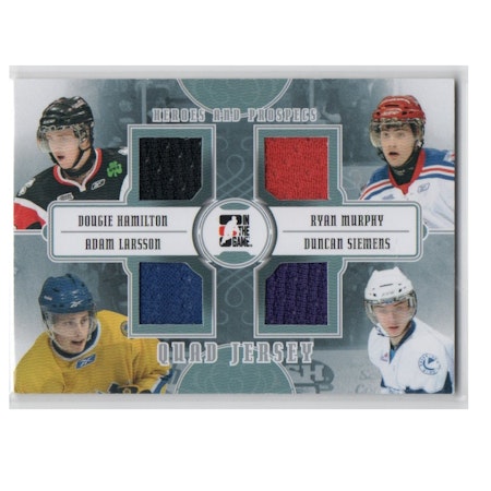 2011-12 ITG Heroes and Prospects Quad Jerseys Silver #QJ08 Hamilton Murphy Larsson Siemens (80-X236-GAMEUSED-SERIAL-OTHERS)