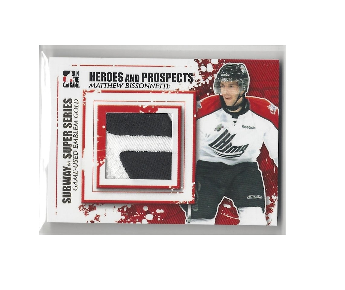 2011-12 ITG Heroes and Prospects Subway Series Emblems Gold #SSM01 Matthew Bissonnette (150-X107-OTHERS)