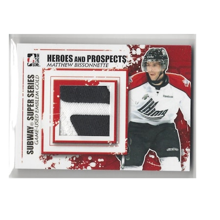 2011-12 ITG Heroes and Prospects Subway Series Emblems Gold #SSM01 Matthew Bissonnette (150-X107-OTHERS)