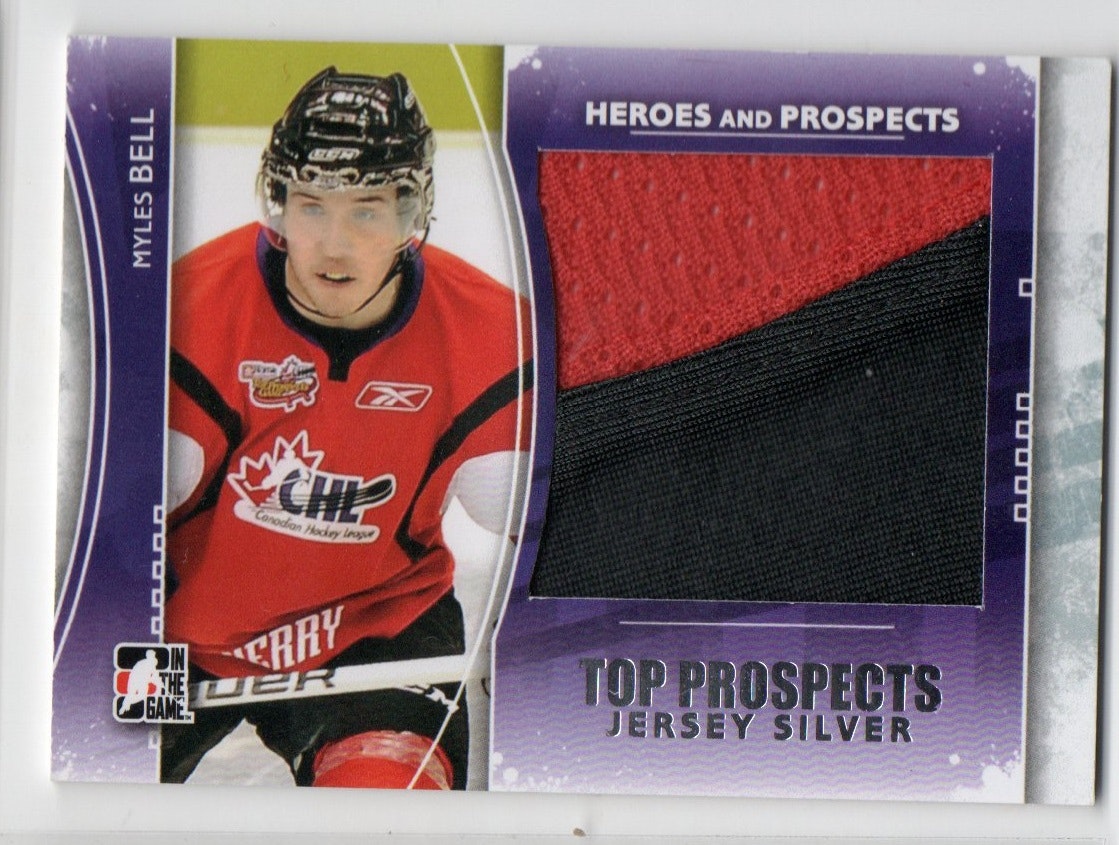 2011-12 ITG Heroes and Prospects Top Prospects Jerseys Silver #TPM02 Myles Bell (30-X295-NHLOTHERS)