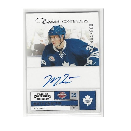 2011-12 Panini Contenders #252 Matt Frattin AU RC (40-272x9-MAPLE LEAFS)