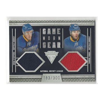 2011-12 Panini Titanium Game Worn Gear Dual Memorabilia #5 Drew Stafford Thomas Vanek (50-X93-SABRES)